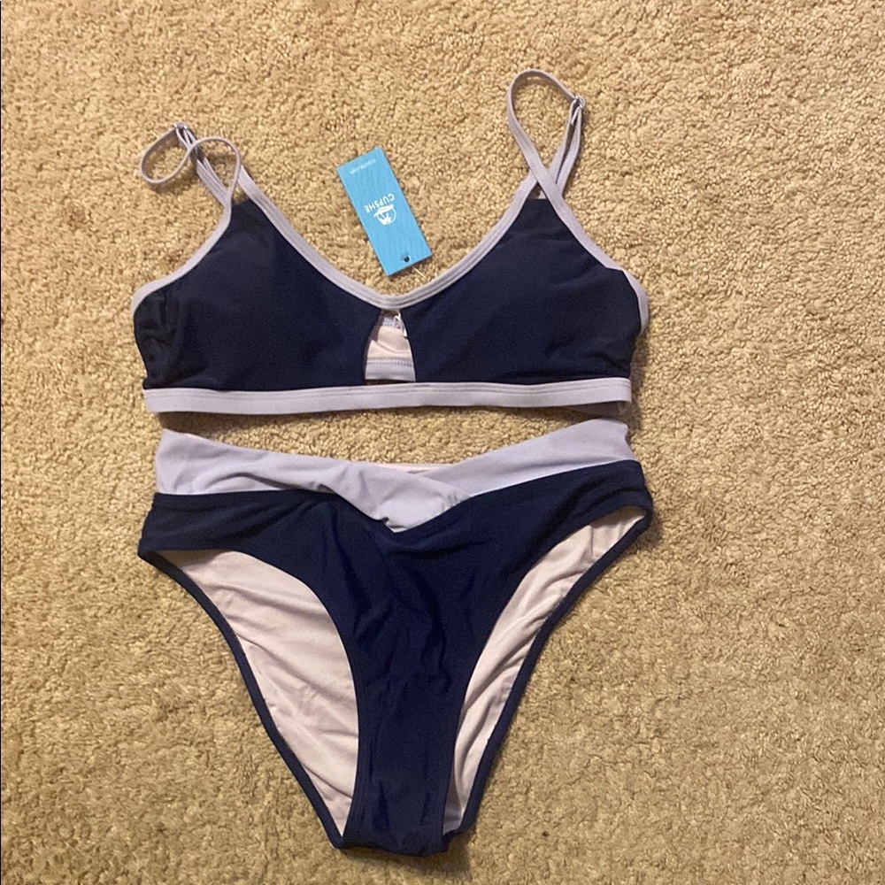 Cupshe Blue Bikini Set with Nautical Accents